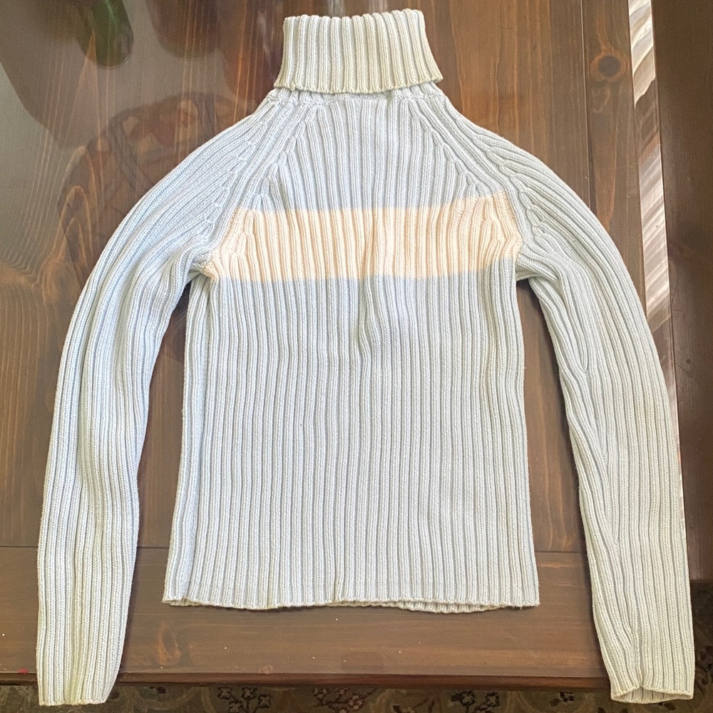 Vintage Polo Ralph Lauren Light Blue Ribbed Turtleneck Sweater - Picture 5 of 7